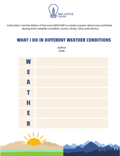 Free Weather Poem Template to Edit Online