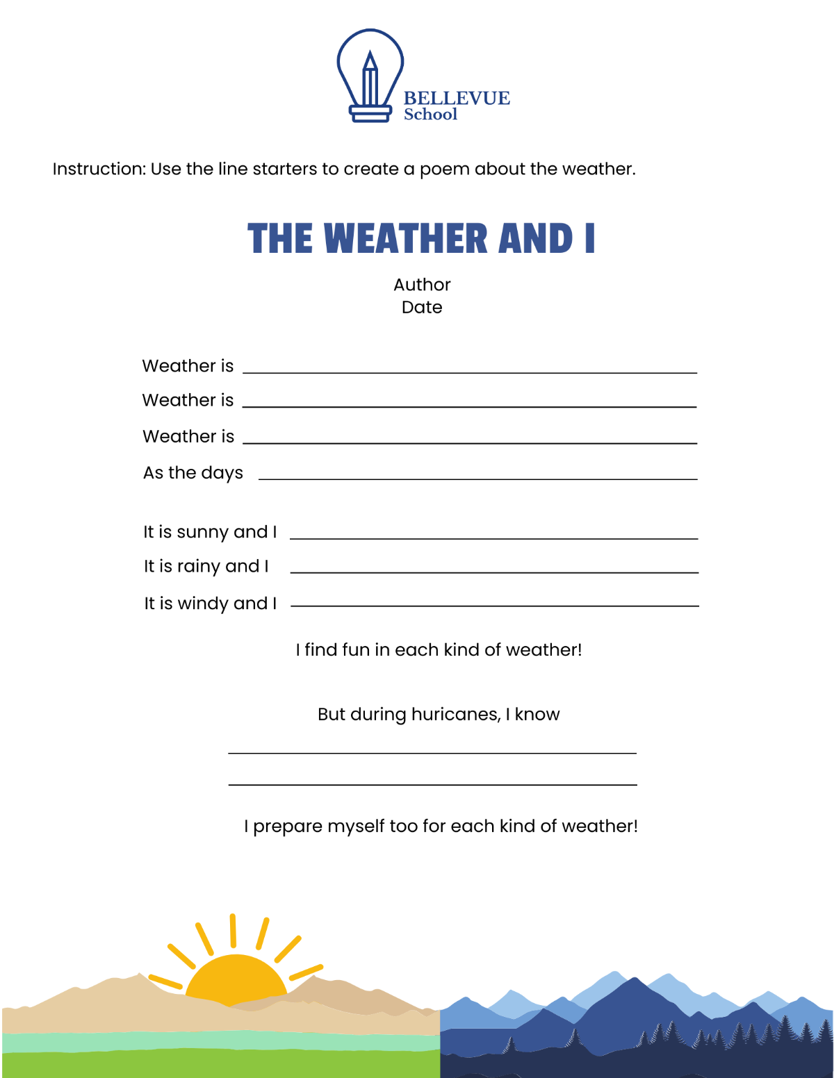 Weather Poem Template