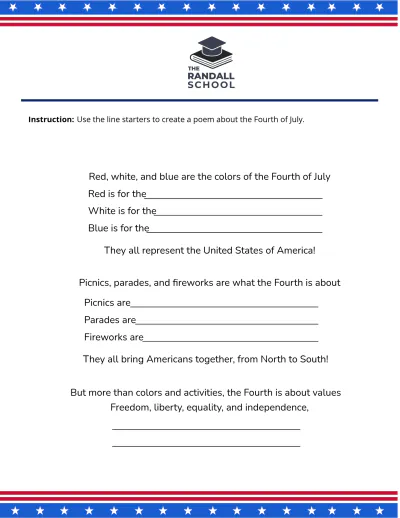 Free July 4th Poem Template to Edit Online