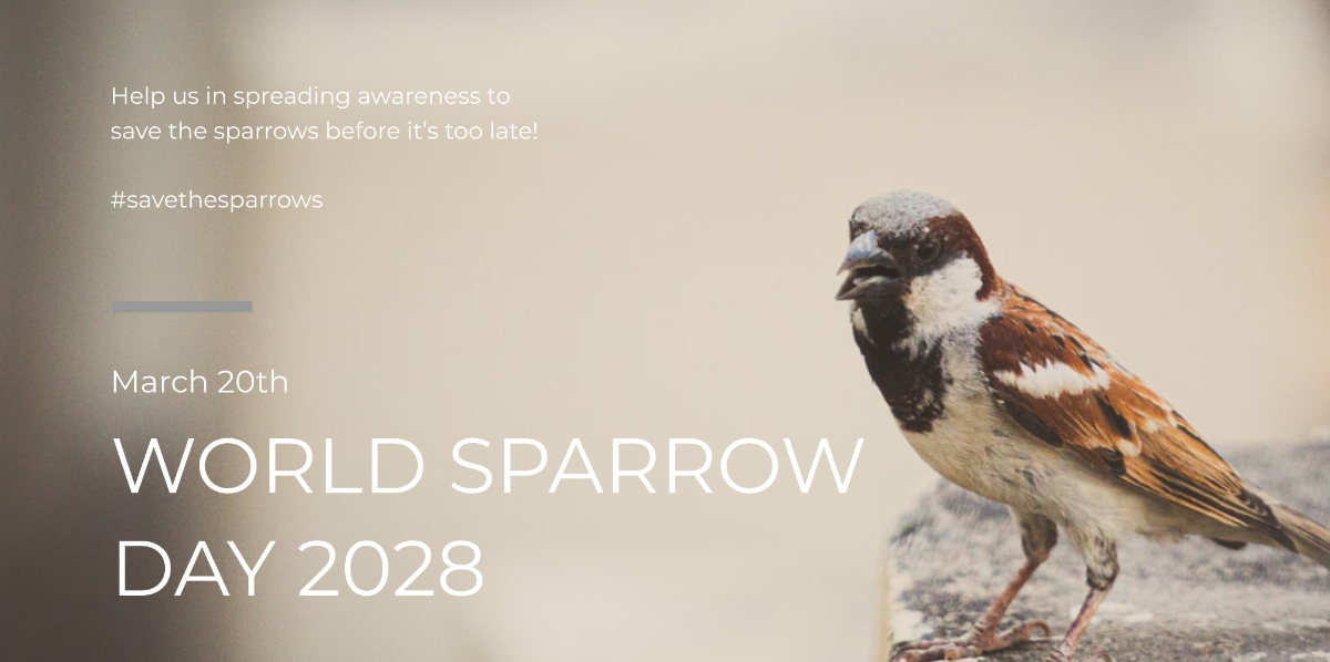 Free World Sparrow Day Twitter Post Template