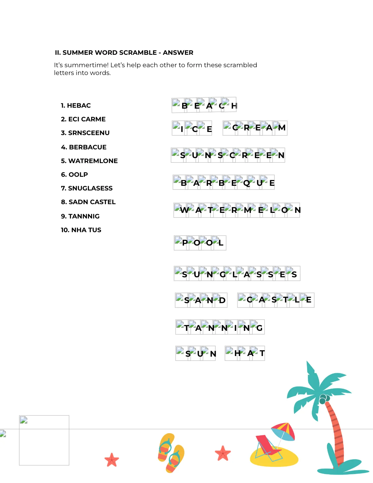 Free Summer Puzzle Template to Edit Online