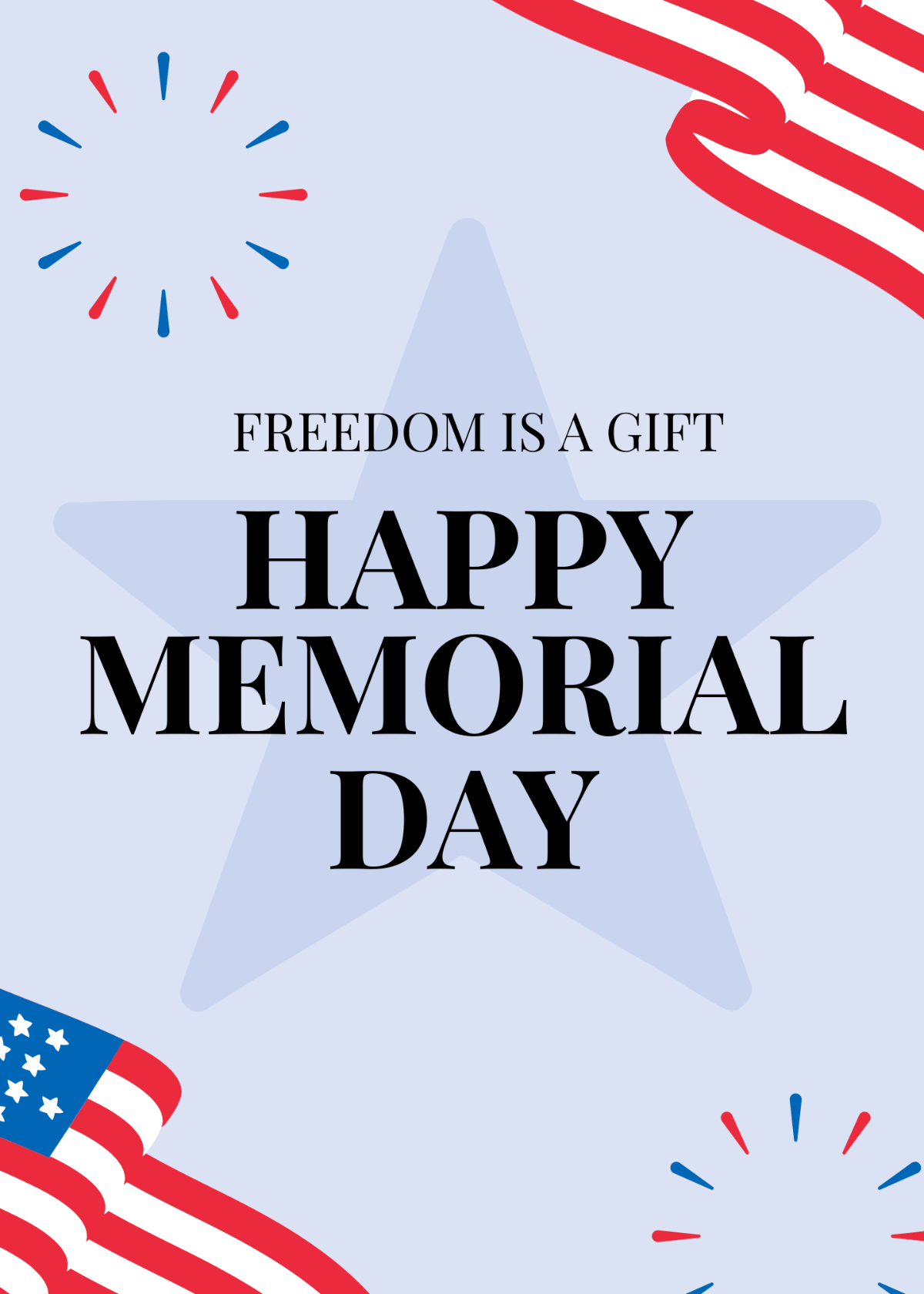 Happy Memorial Day Greeting Card Template