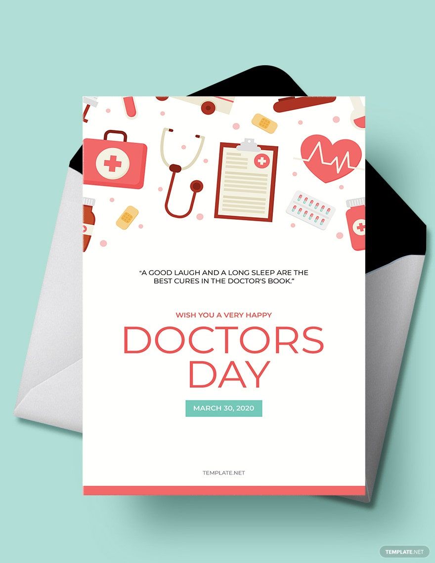 Doctors' Day Greeting Card Template