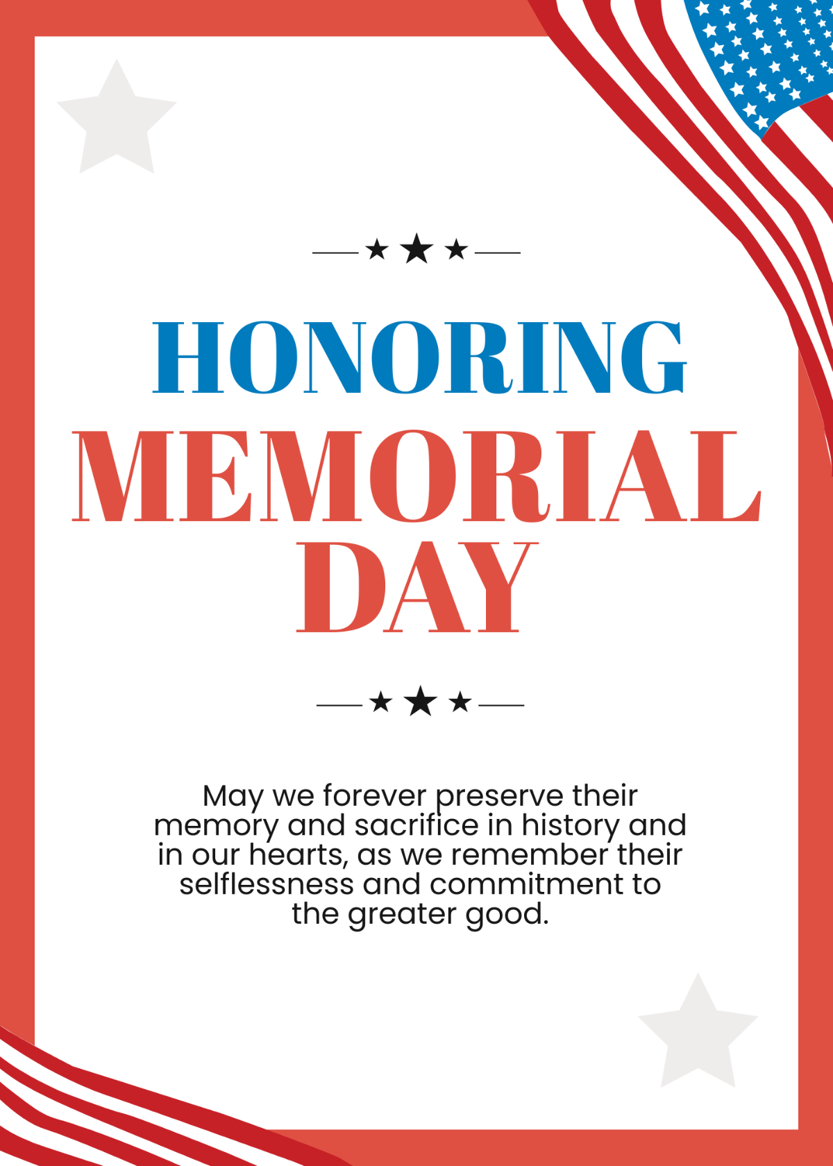 Memorial Day Special Message Template