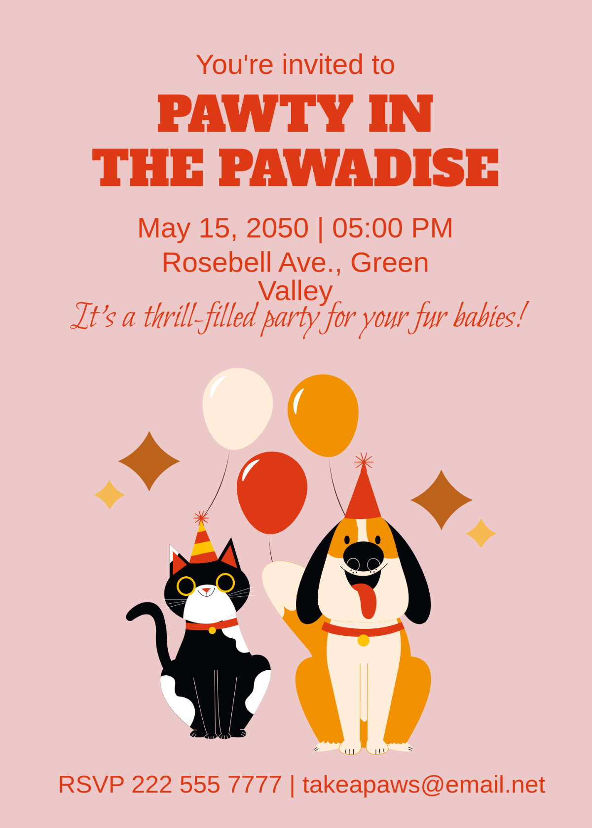 Pet Care Party Invitation Template