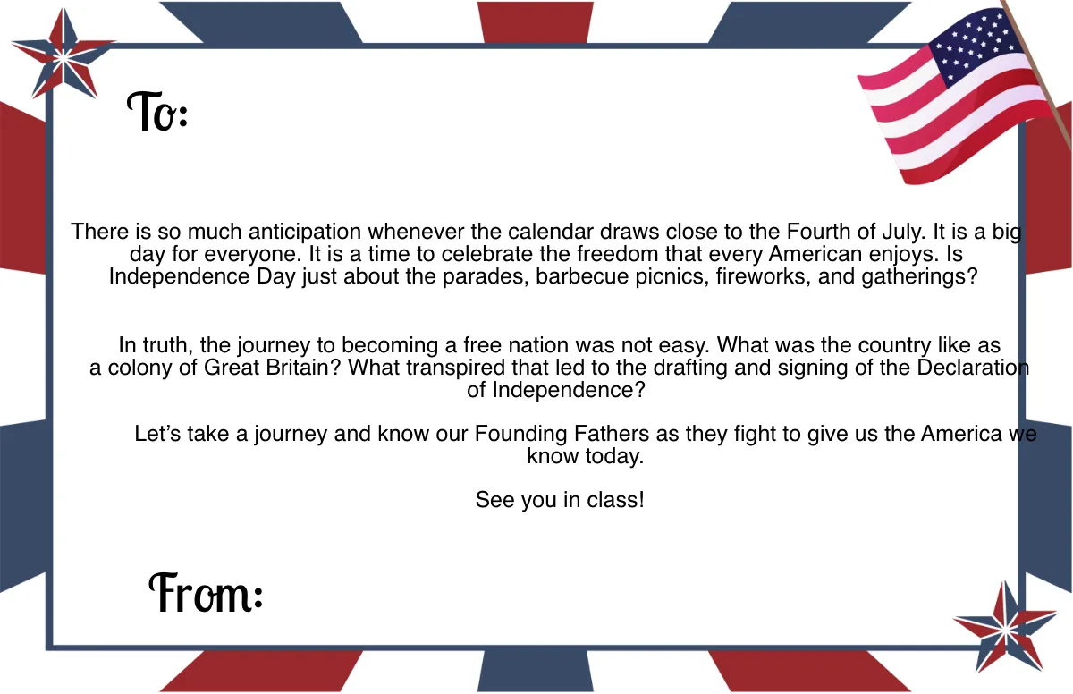 Free July 4th Note Template to Edit Online Free July 4th Note Template to Edit Online