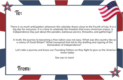 Free July 4th Note Template to Edit Online