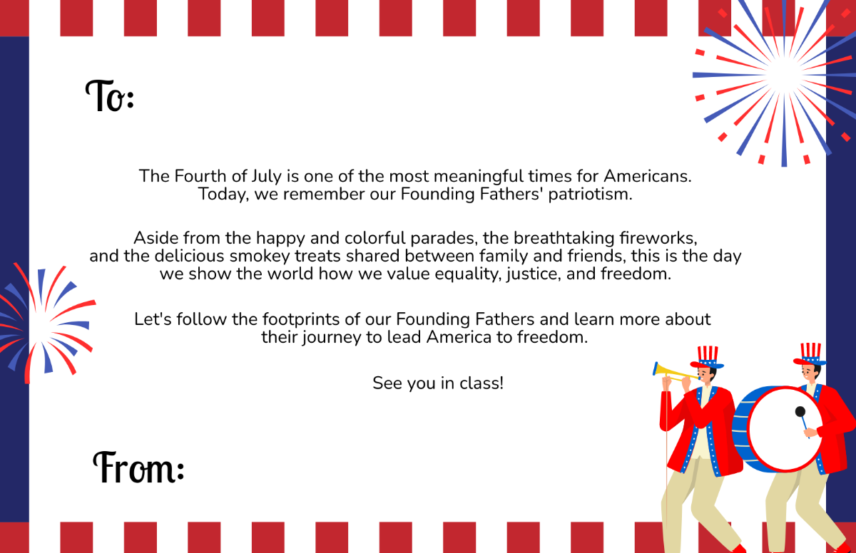 July 4th Note Template