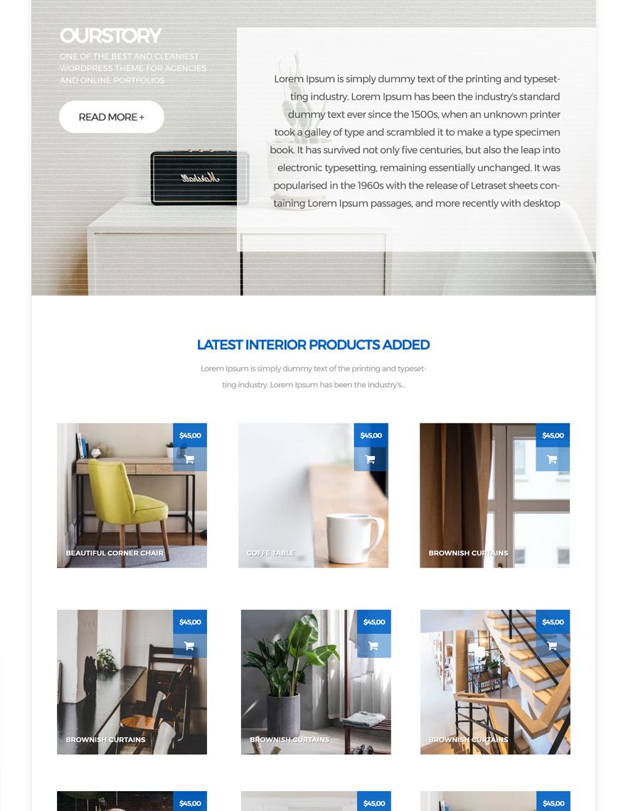 Free Interior Design Firm PSD Website Template