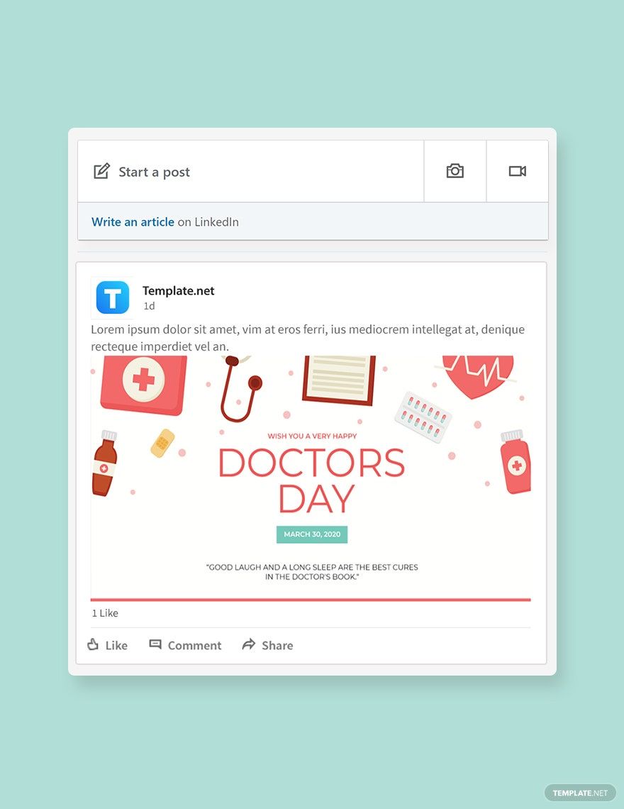 Free Doctors' Day Linkedin Post Template