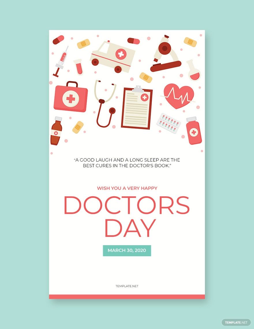 Doctors' Day Whatsapp Post Template in PSD