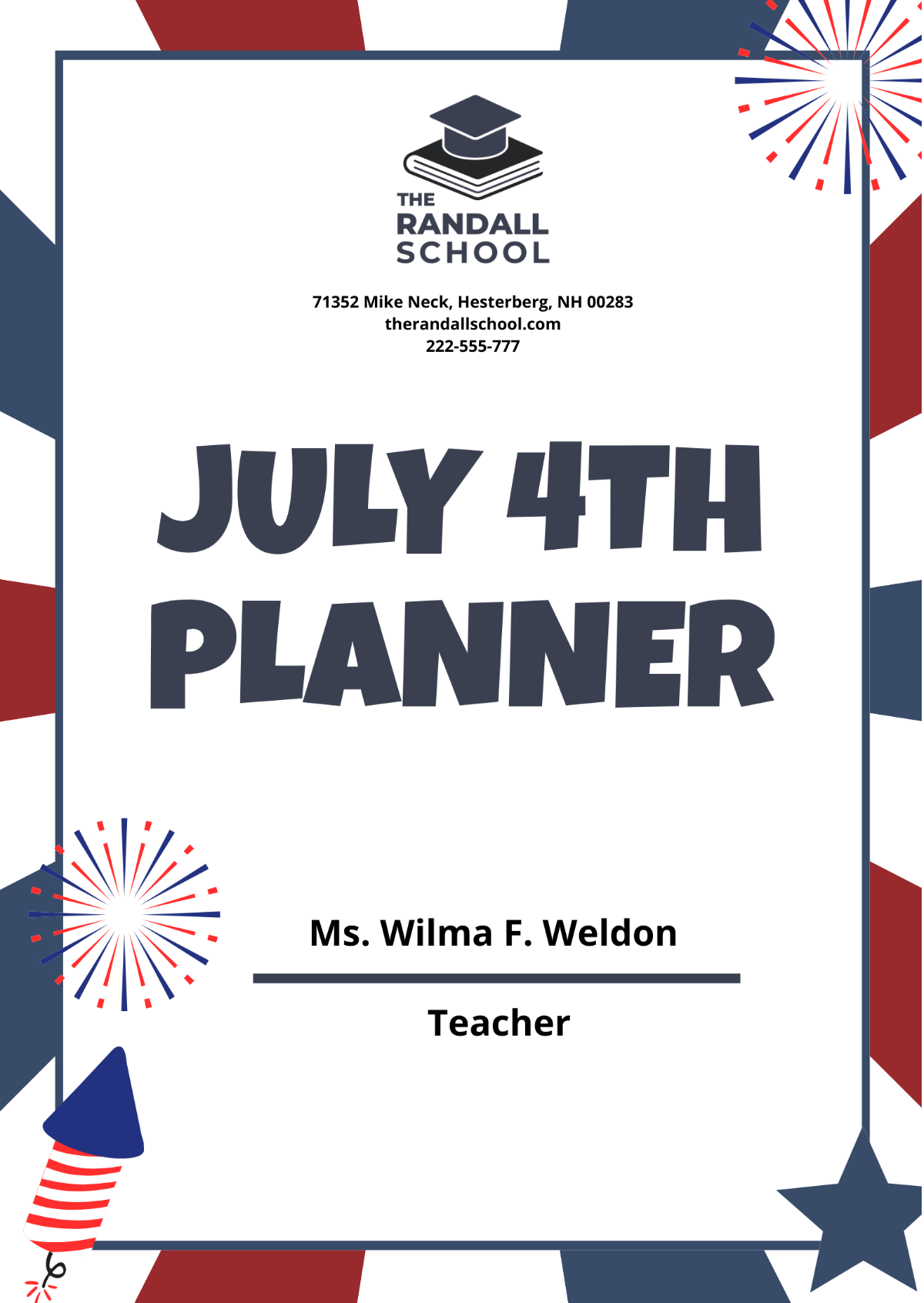 July 4th Planner Template