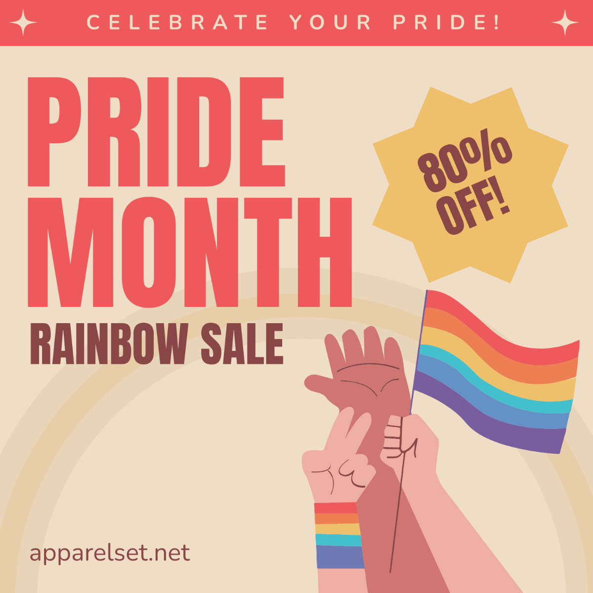 Pride Month Sale Vector Template