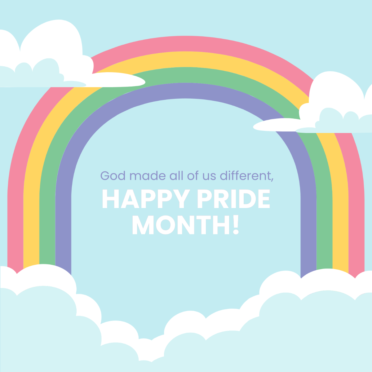 Pride Month Message Vector Template