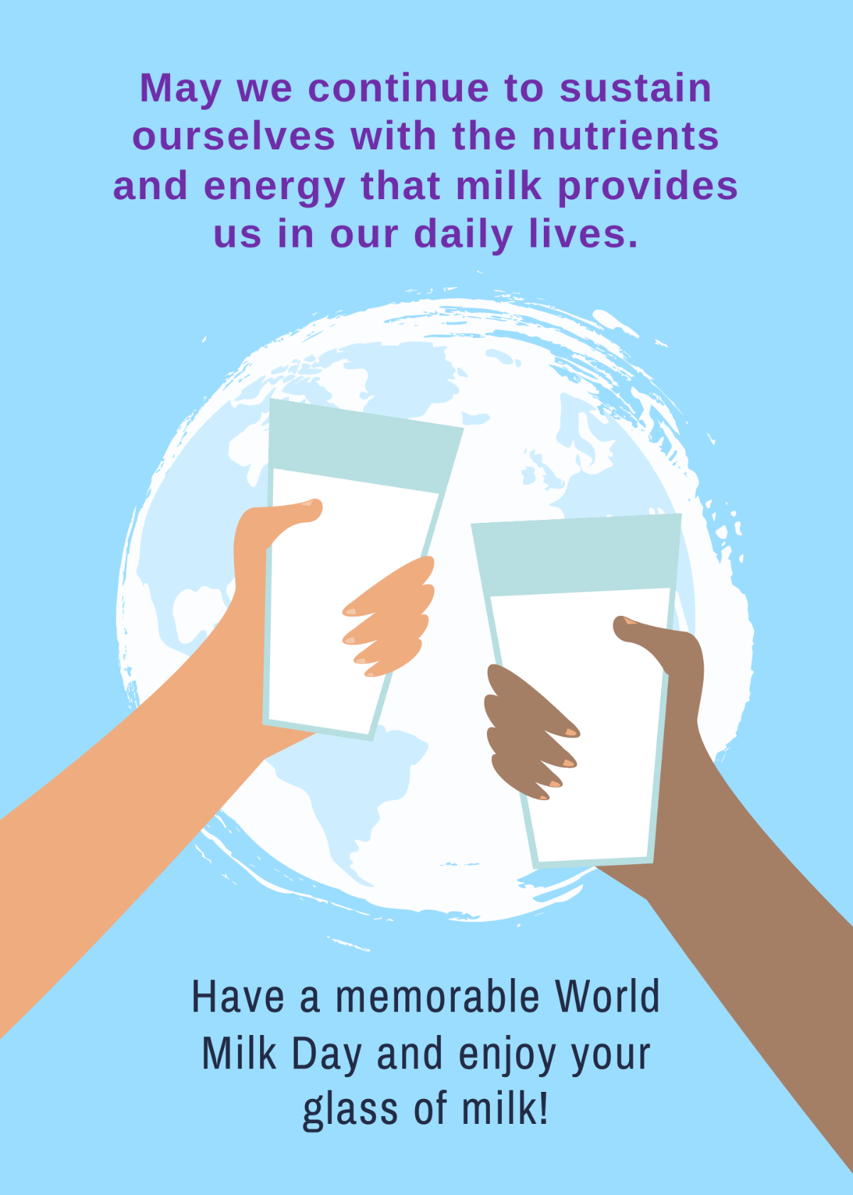 Free World Milk Day Greeting Card Template