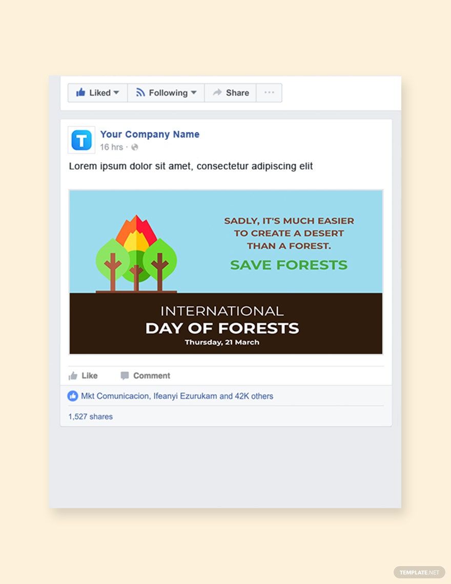 Free International Day For Forests Facebook Post Template in PSD