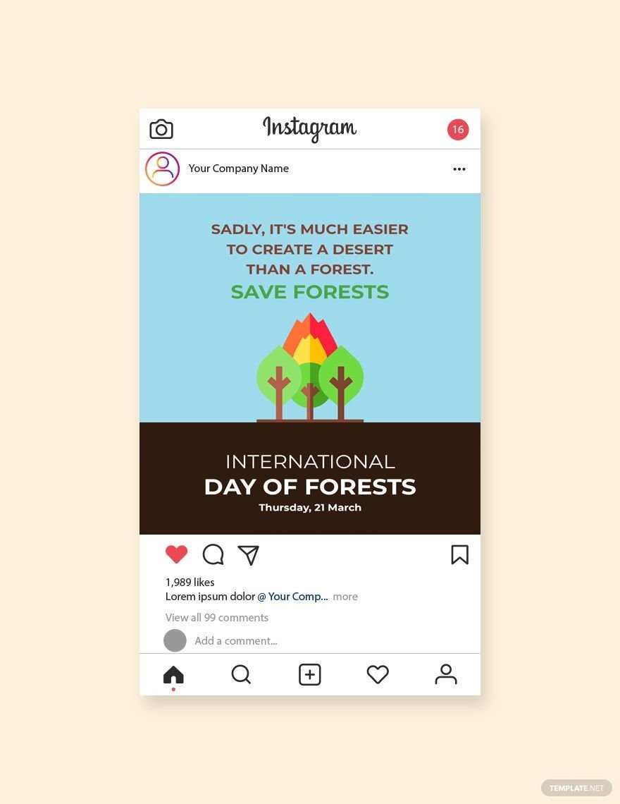 International Day For Forests Instagram Post Template