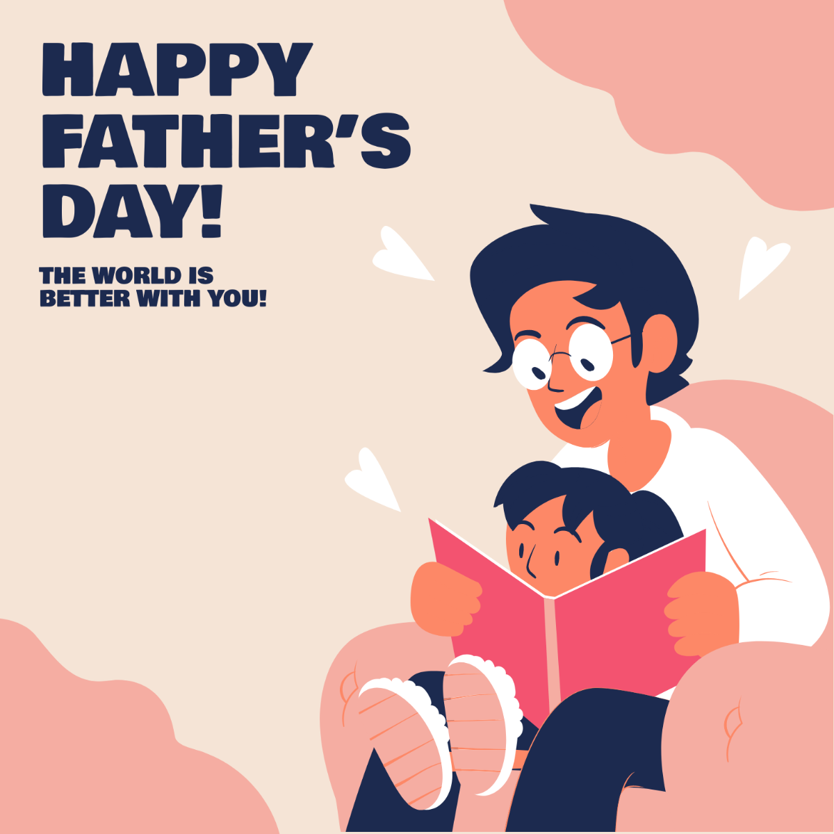 Father's Day Greeting Card Vector Template