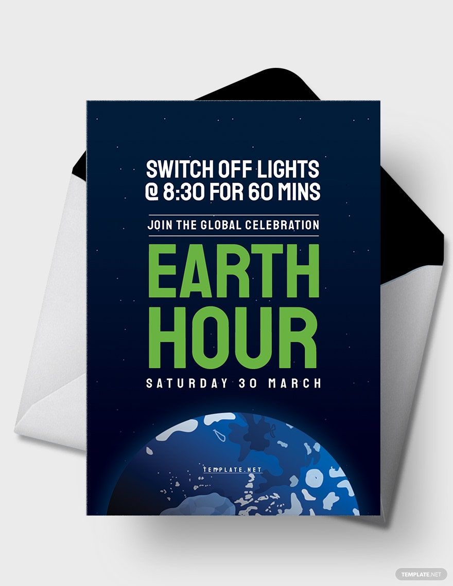 Earth Hour Greeting Card Template