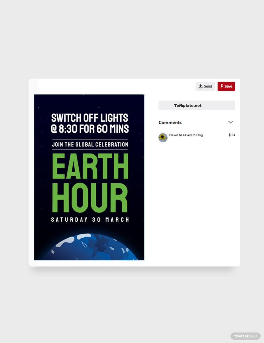 Free Earth Hour Pinterest Post Template