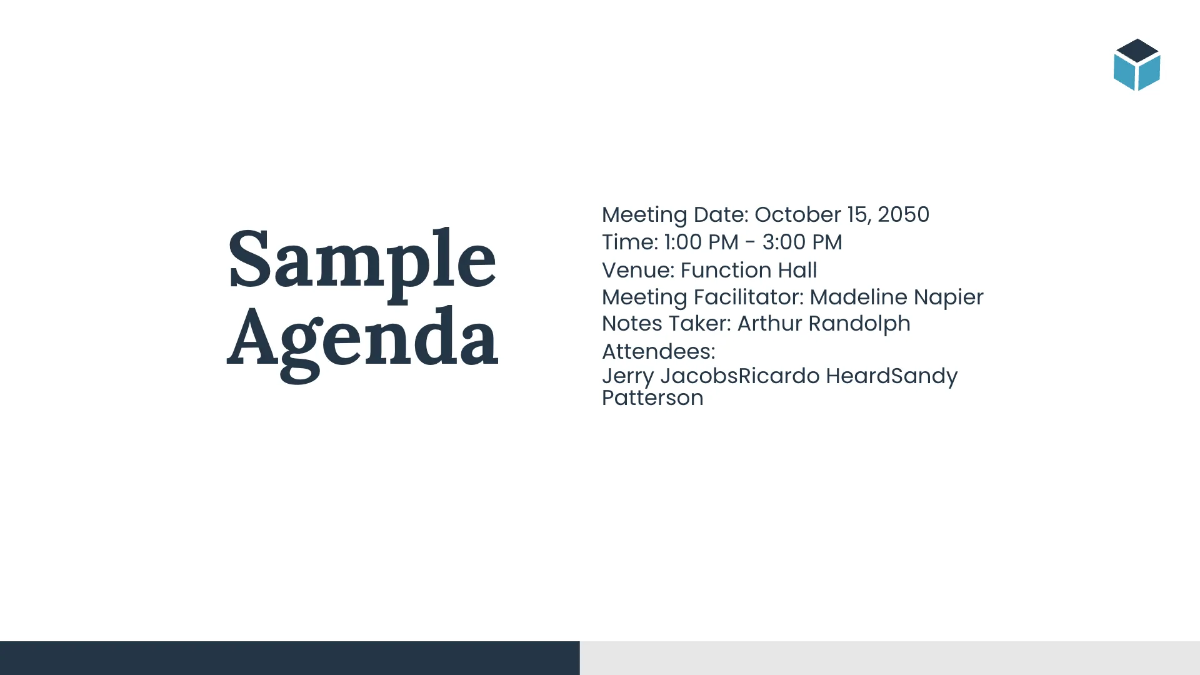Free Agenda Presentation Template to Edit Online