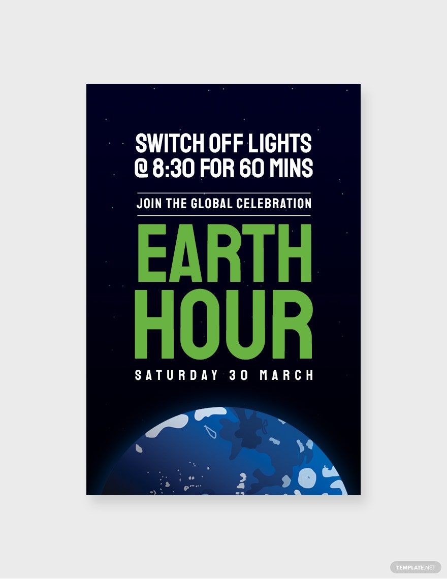 Free Earth Hour Tumblr Post Template in PSD