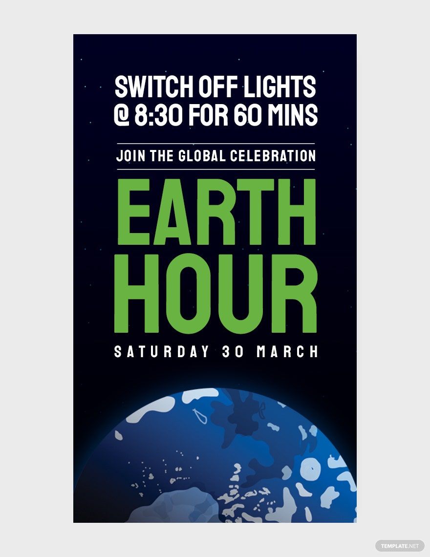 Free Earth Hour Whatsapp Image Template in PSD