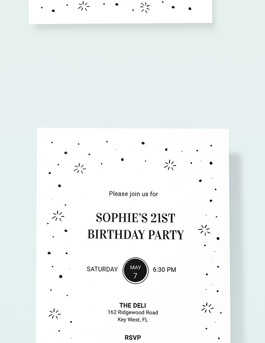 Black and White Birthday Party Invitation Template - Download in Word ...