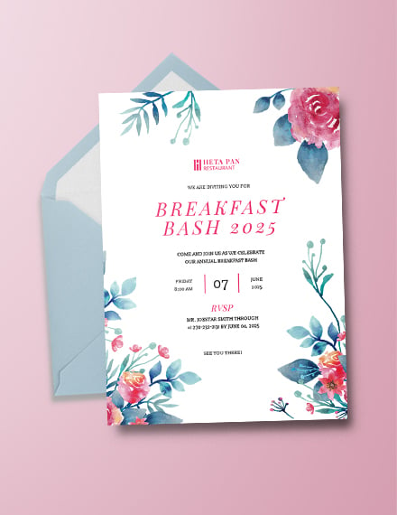 breakfast party invitation