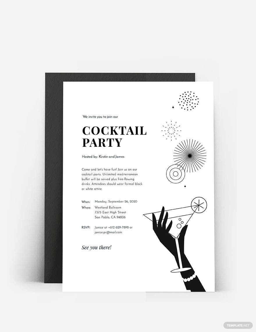 Black and White Party Invitation Template