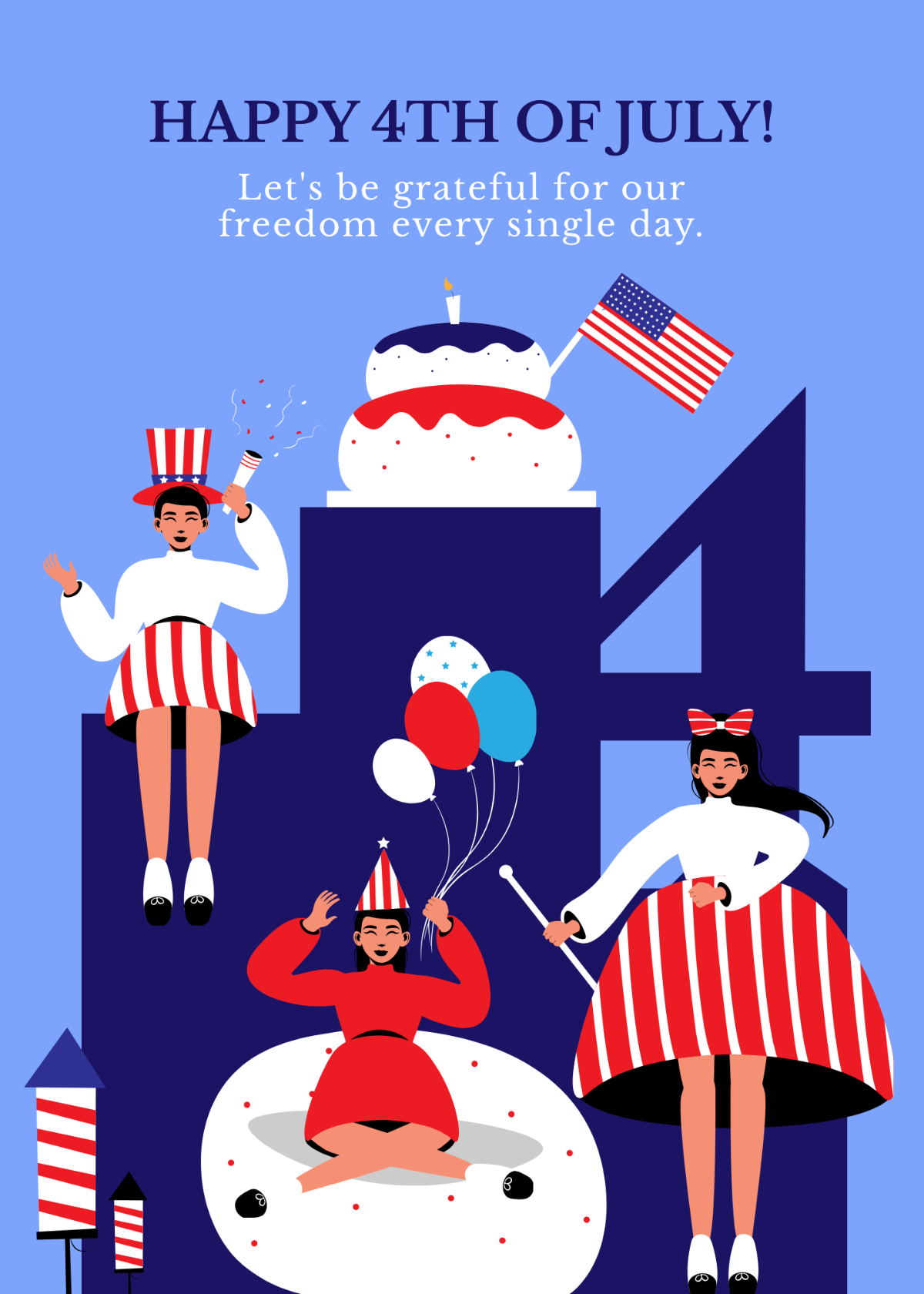 4th of July Greeting Card Template