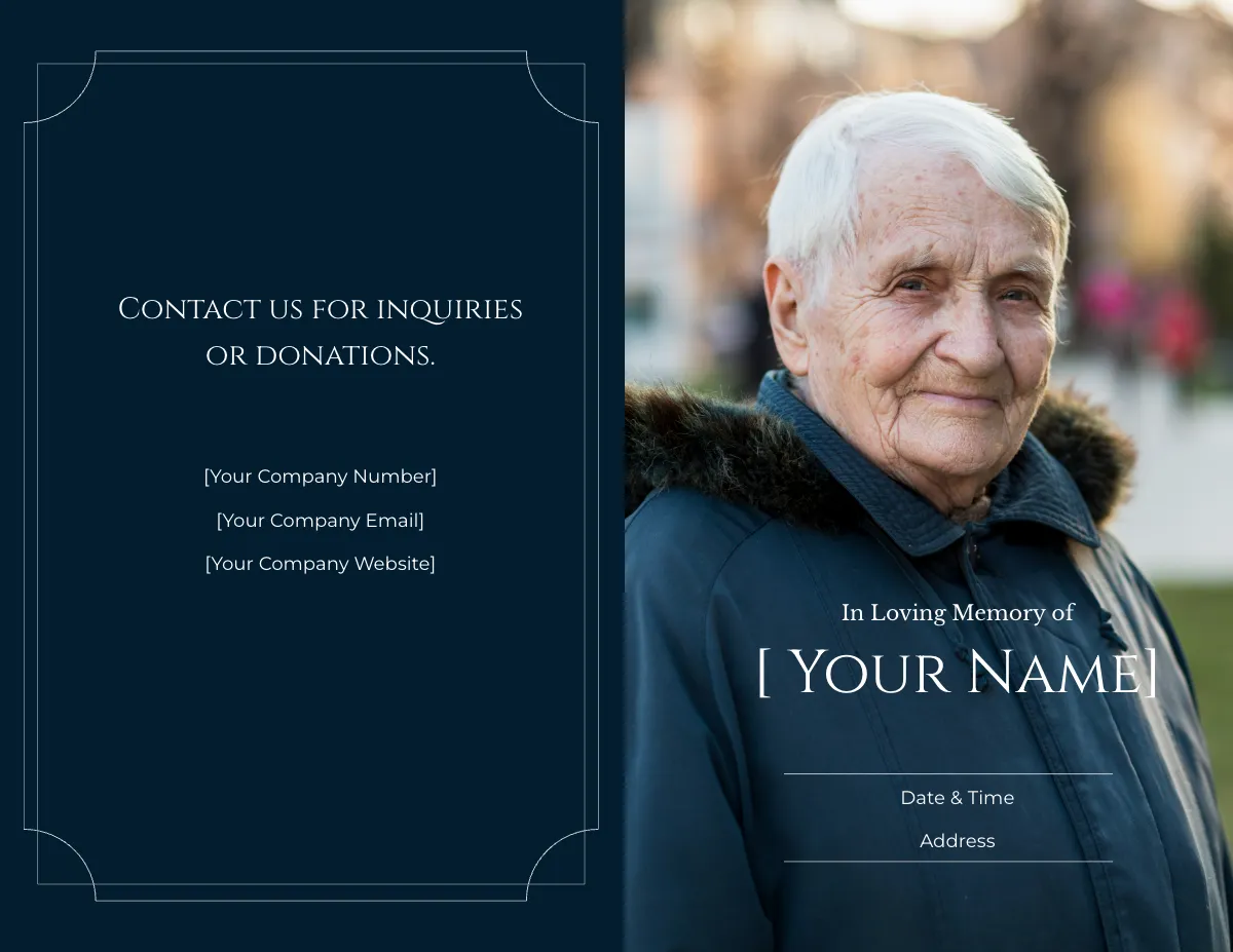 Free Blank Funeral Obituary with Logo Template to Edit Online