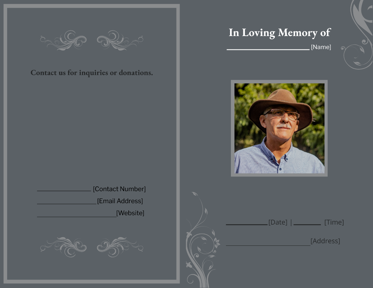Blank Funeral Obituary with Logo Template
