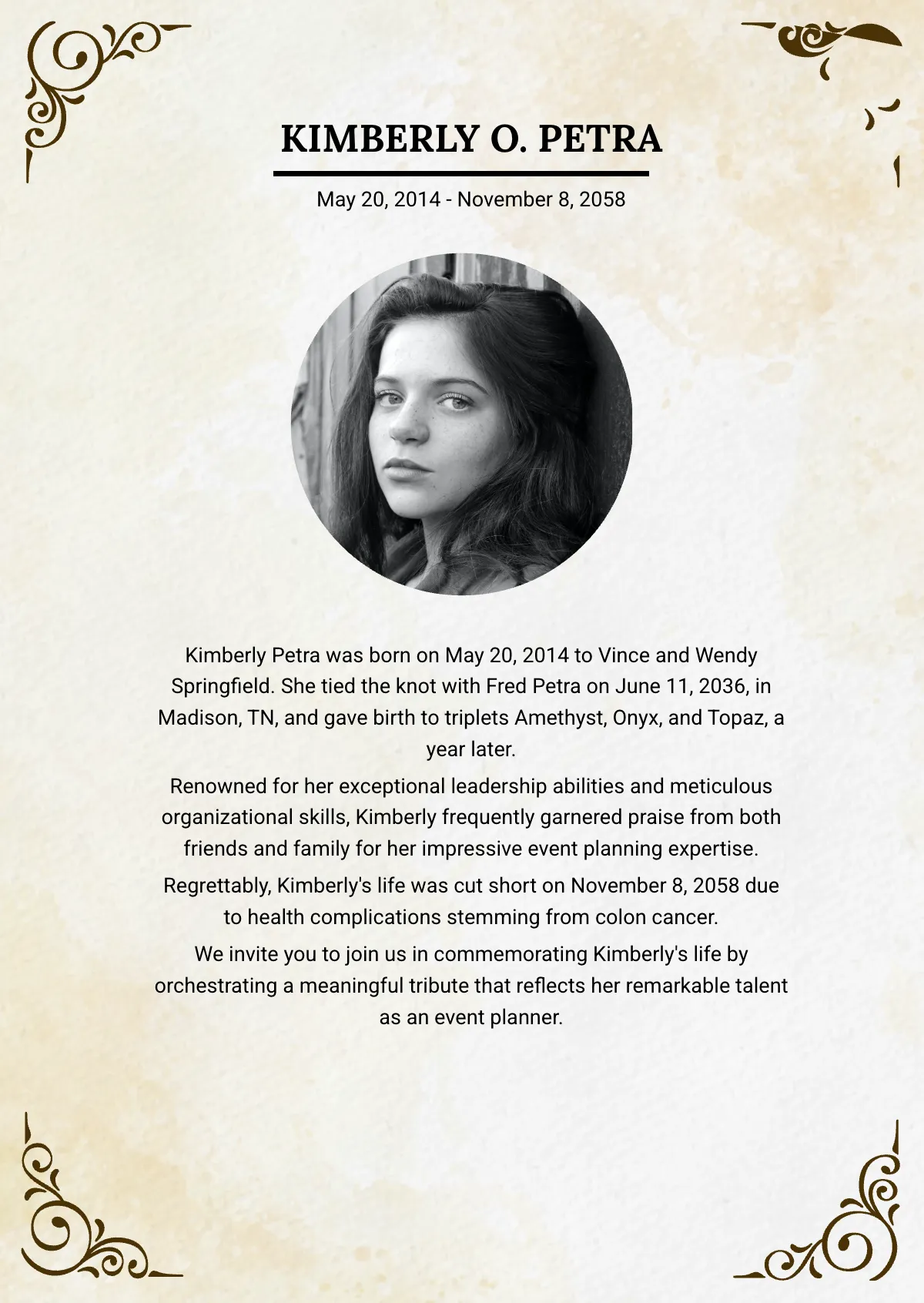Page 3 Free Obituary Templates To Customize Online Page 3 Free Obituary Templates To Customize Online