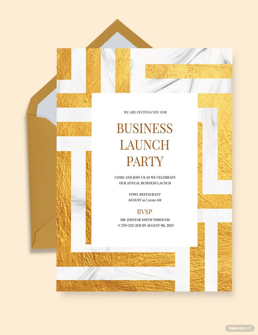 Business Launch Party Invitation Template