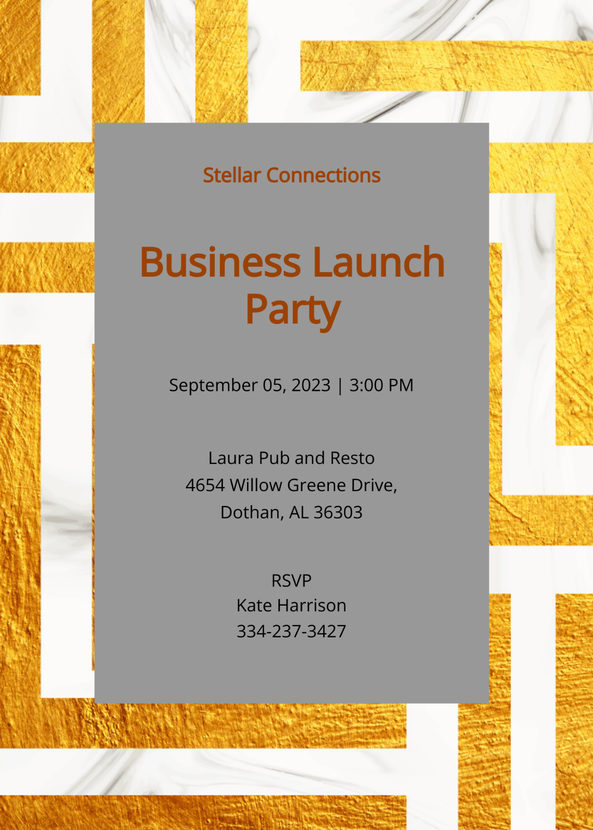 Business Launch Party Invitation Template