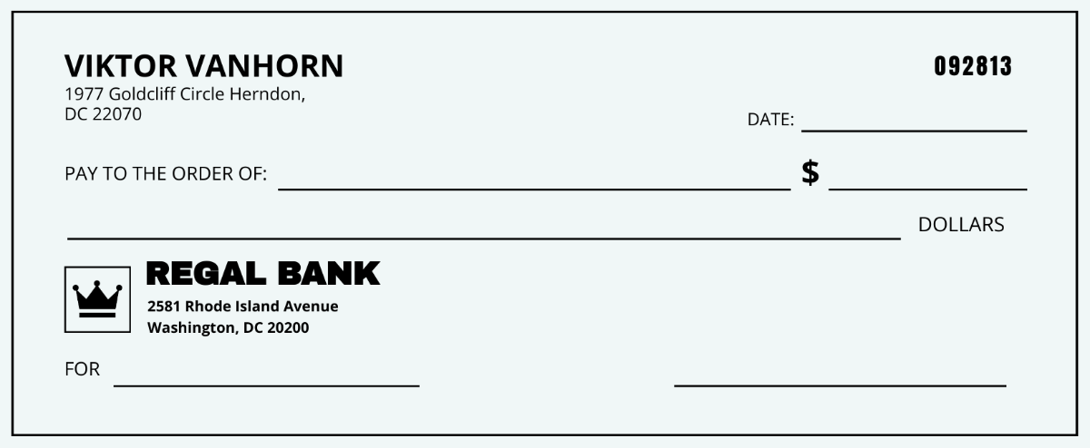 Simple Blank Check for All Purpose Template