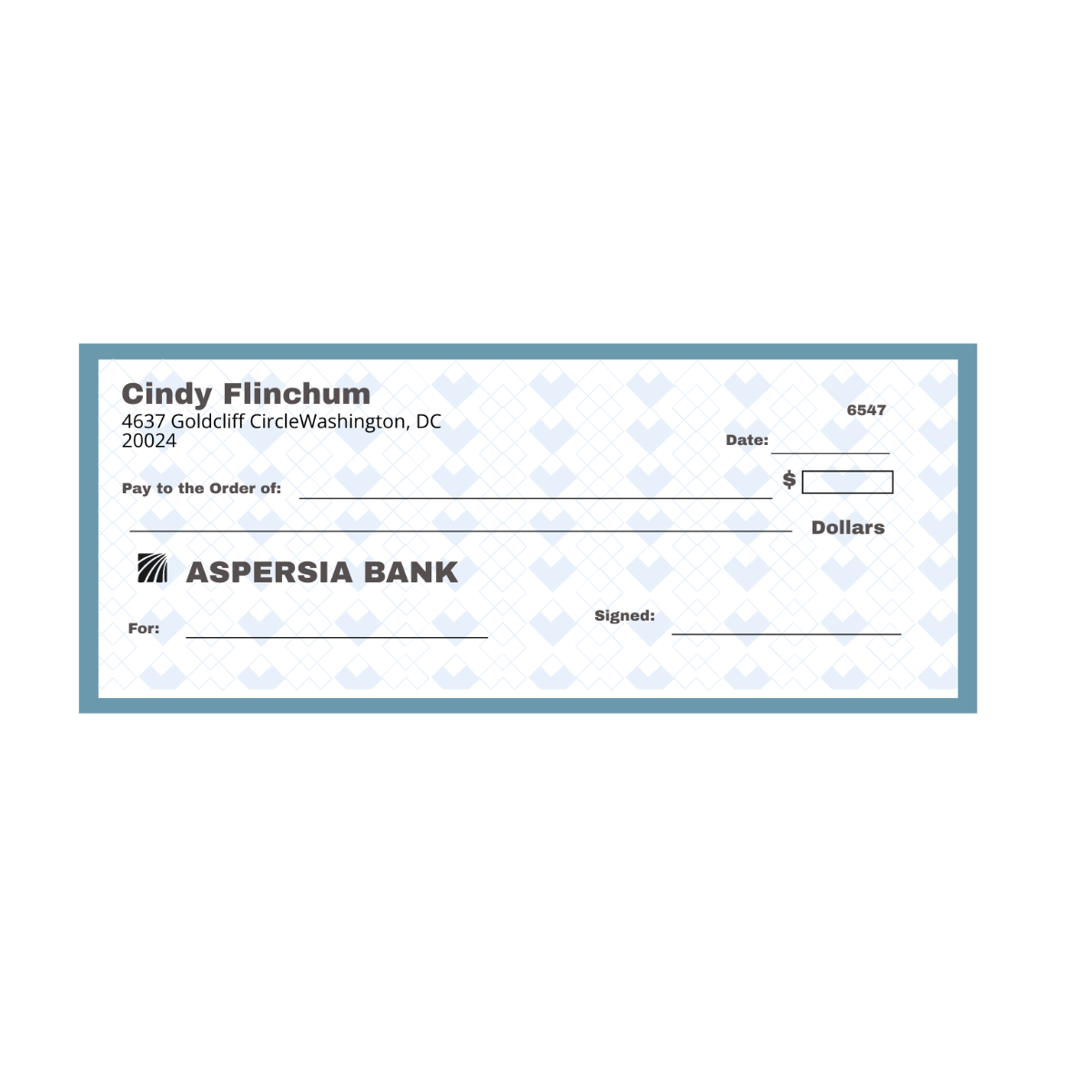 Bank Cashier Blank Cheque Free Vector Template