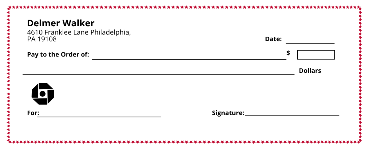 Simple US Blank Cheques Template