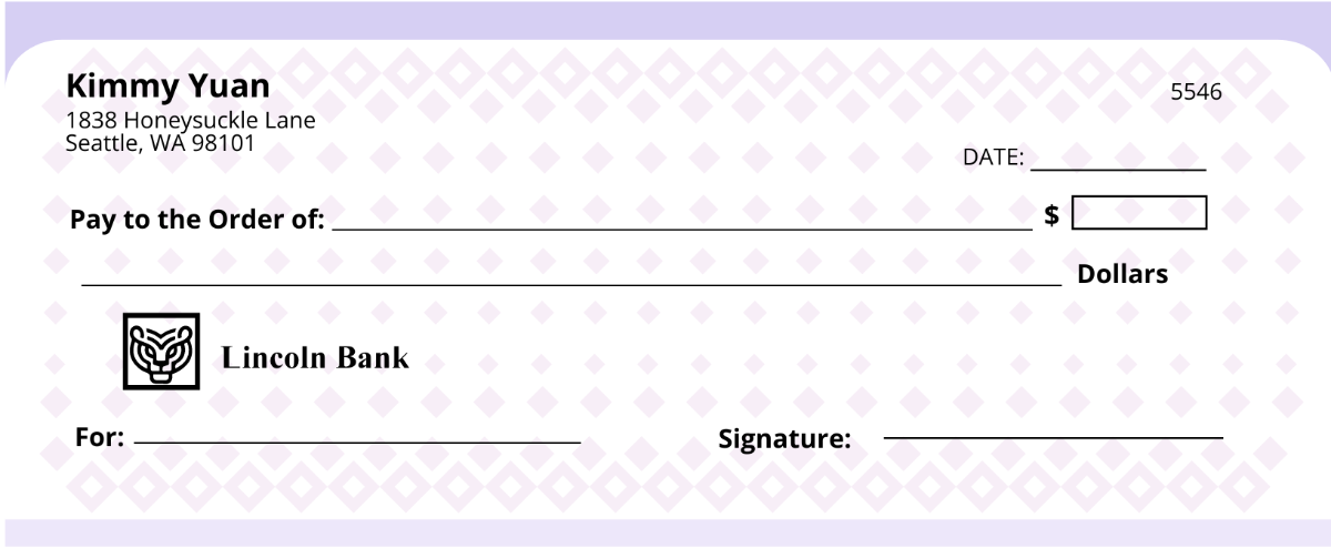 Free Teaching Blank Back of Check Template