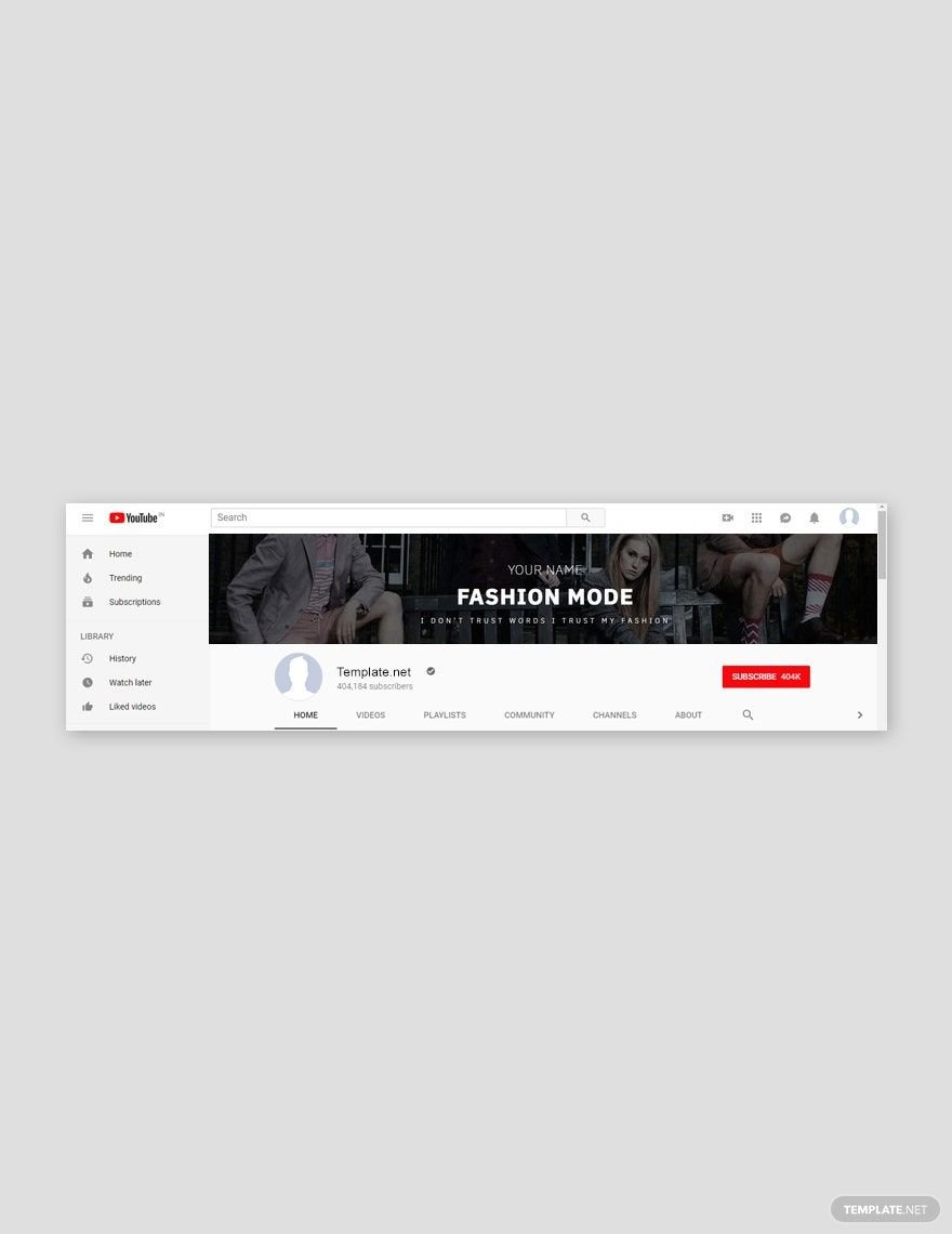Fashion YouTube Channel Art Template