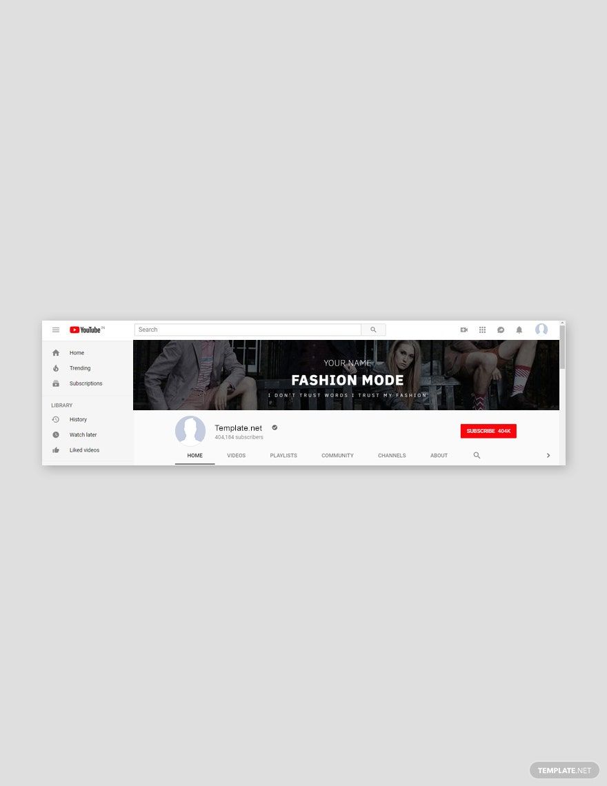 Fashion YouTube Channel Art Template in PSD - Download | Template.net