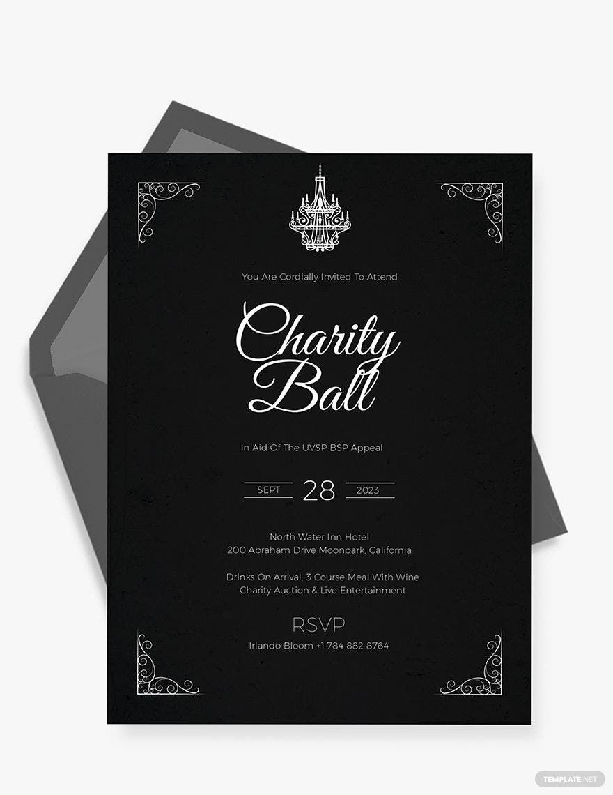 Charity Event Invitation Template Word Illustrator PSD Apple Pages 