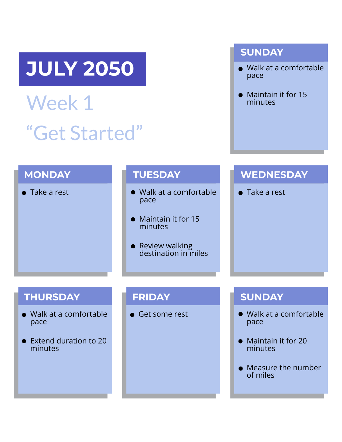 12-Weekly Beginning Walker Training Calendar Template