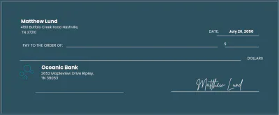 Free Blank Novelty Real Check With Writing Pen Template to Edit Online