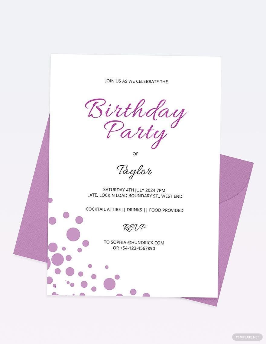 Confetti Invitation Template in Word, Illustrator, PSD, Apple Pages, Publisher