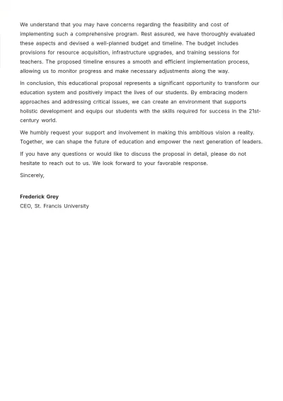 Free Educational Proposal Letter Template to Edit Online