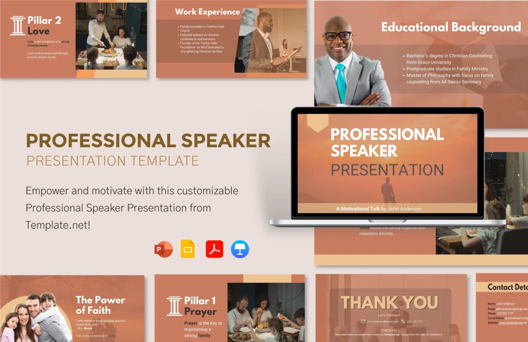 Professional Speaker Template in PDF, PowerPoint, Google Slides, Apple Keynote