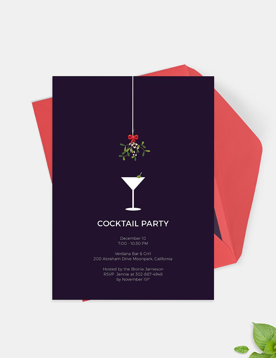 Formal Cocktail Party Invitation Template