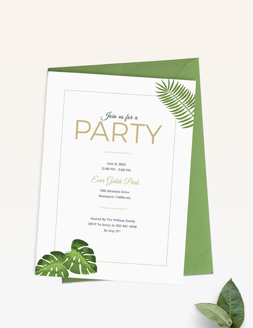 Garden Birthday Party Invitation Template